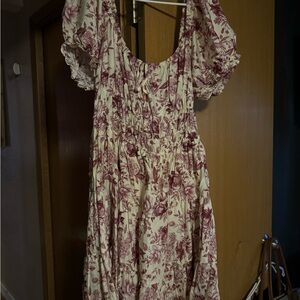 Liberty Love Burgundy Floral Midi Dress